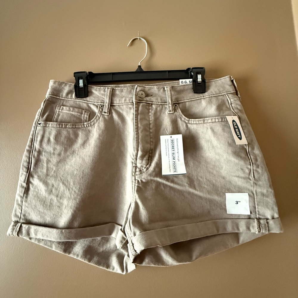 Old Navy Tan Jean Shorts Cuffed Casual